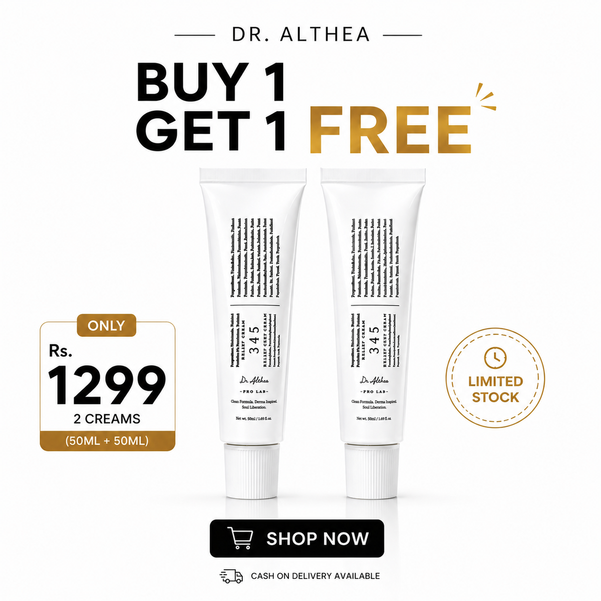 Dr. Althea 345 Relief Cream – Buy 1 Get 1 Free | Acne, Redness & Dark Spot Relief