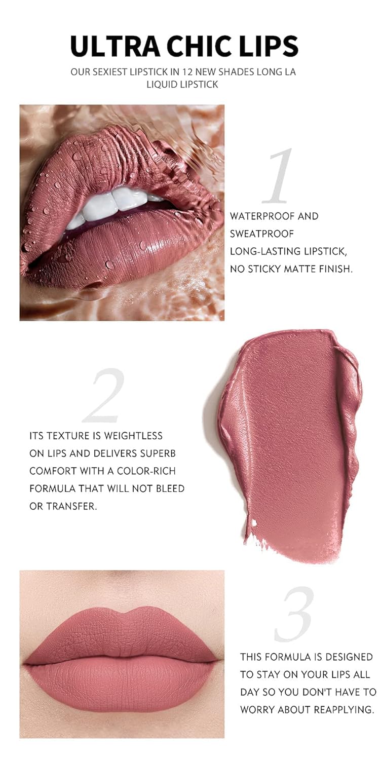 Handaiyan 12 PC Matte Lip Gloss Set